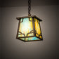 Meyda Lighting Kirkpatrick 10" Antique Copper Pendant Light With Multi-Colored Shade Glass