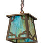 Meyda Lighting Kirkpatrick 10" Antique Copper Pendant Light With Multi-Colored Shade Glass