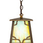 Meyda Lighting Kirkpatrick 10" Antique Copper Pendant Light With Multi-Colored Shade Glass
