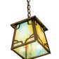 Meyda Lighting Kirkpatrick 10" Antique Copper Pendant Light With Multi-Colored Shade Glass