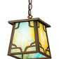 Meyda Lighting Kirkpatrick 10" Antique Copper Pendant Light With Multi-Colored Shade Glass