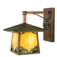 Meyda Lighting Kirkpatrick 10" Verdigris Copper Wall Sconce With Green & Beige Shade Glass