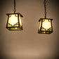 Meyda Lighting Kirkpatrick 28" 2-Light Mahogany Bronze Island Pendant Light With Beige Art & Moss Green Shade Glass