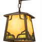 Meyda Lighting Kirkpatrick 33" 2-Light Antique Copper Island Pendant Light With Bone Beige Art & Moss Green Ripple Shade Glass