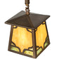 Meyda Lighting Kirkpatrick 37" 3-Light Antique Copper Island Pendant Light With Green & Beige Art Shade Glass