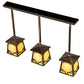 Meyda Lighting Kirkpatrick 37" 3-Light Antique Copper Island Pendant Light With Green & Beige Art Shade Glass