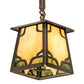 Meyda Lighting Kirkpatrick 37" 3-Light Antique Copper Island Pendant Light With Green & Beige Art Shade Glass