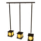Meyda Lighting Kirkpatrick 38" 3-Light Antique Copper Island Pendant Light With Green & Beige Shade Glass