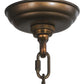 Meyda Lighting Kirkpatrick 41" 4-Light Antique Copper Chandelier With Beige Shade Glass
