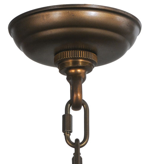 Meyda Lighting Kirkpatrick 41" 4-Light Antique Copper Chandelier With Beige Shade Glass