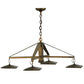 Meyda Lighting Kirkpatrick 41" 4-Light Antique Copper Chandelier With Beige Shade Glass