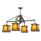 Meyda Lighting Kirkpatrick 41" 4-Light Antique Copper Chandelier With Beige Shade Glass
