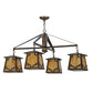 Meyda Lighting Kirkpatrick 41" 4-Light Antique Copper Chandelier With Beige Shade Glass