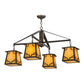 Meyda Lighting Kirkpatrick 41" 4-Light Antique Copper Chandelier With Beige Shade Glass
