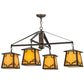 Meyda Lighting Kirkpatrick 41" 4-Light Antique Copper Chandelier With Beige Shade Glass