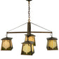 Meyda Lighting Kirkpatrick 41" 4-Light Antique Copper Chandelier With Green & Beige Shade Glass