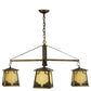 Meyda Lighting Kirkpatrick 41" 4-Light Antique Copper Chandelier With Green & Beige Shade Glass