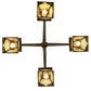 Meyda Lighting Kirkpatrick 41" 4-Light Antique Copper Chandelier With Green & Beige Shade Glass