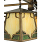 Meyda Lighting Kirkpatrick 41" 4-Light Antique Copper Chandelier With Green & Beige Shade Glass