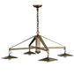 Meyda Lighting Kirkpatrick 41" 4-Light Antique Copper Chandelier With Green & Beige Shade Glass