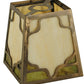 Meyda Lighting Kirkpatrick 41" 4-Light Antique Copper Chandelier With Green & Beige Shade Glass