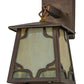 Meyda Lighting Kirkpatrick 7" Antique Copper Hanging Wall Sconce With Beige & Green Shade Glass