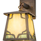 Meyda Lighting Kirkpatrick 7" Antique Copper Hanging Wall Sconce With Beige & Green Shade Glass