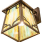 Meyda Lighting Kirkpatrick 7" Antique Copper Wall Sconce With Multi-Colored Shade Glass
