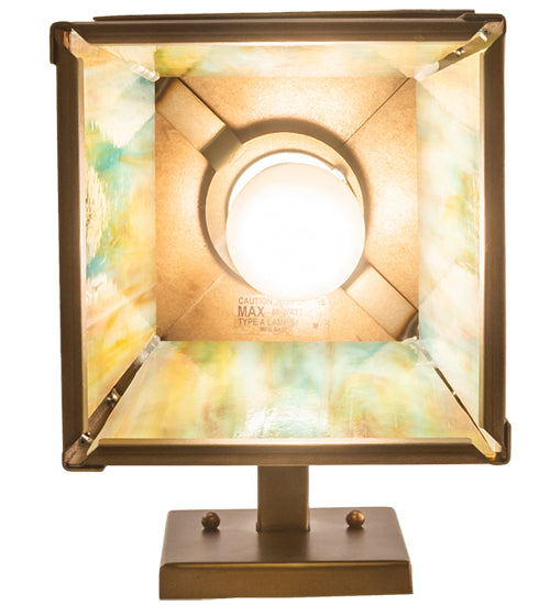Meyda Lighting Kirkpatrick 7" Antique Copper Wall Sconce With Multi-Colored Shade Glass