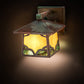 Meyda Lighting Kirkpatrick 8" Verdigris Copper Wall Sconce With Green & Beige Shade Glass