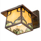 Meyda Lighting Kirkpatrick 8" Verdigris Copper Wall Sconce With Green & Beige Shade Glass