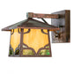 Meyda Lighting Kirkpatrick 8" Verdigris Copper Wall Sconce With Green & Beige Shade Glass