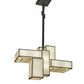 Meyda Lighting Kiska 58" 16-Light Pewter Island Pendant Light With Gold Organza Shade