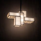 Meyda Lighting Kiska 58" 16-Light Pewter Island Pendant Light With Gold Organza Shade