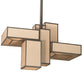 Meyda Lighting Kiska 58" 16-Light Pewter Island Pendant Light With Gold Organza Shade