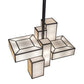 Meyda Lighting Kiska 58" 16-Light Pewter Island Pendant Light With Gold Organza Shade