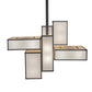Meyda Lighting Kiska 58" 16-Light Pewter Island Pendant Light With Gold Organza Shade
