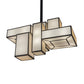 Meyda Lighting Kiska 58" 16-Light Pewter Island Pendant Light With Gold Organza Shade