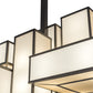 Meyda Lighting Kiska 58" 16-Light Pewter Island Pendant Light With Gold Organza Shade