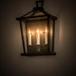 Meyda Lighting Kitzi 13" 3-Light Wrought Iron Tapered Wall Sconce With Clear Shade Glass