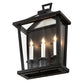 Meyda Lighting Kitzi 13" 3-Light Wrought Iron Tapered Wall Sconce With Clear Shade Glass