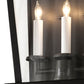 Meyda Lighting Kitzi 13" 3-Light Wrought Iron Tapered Wall Sconce With Clear Shade Glass
