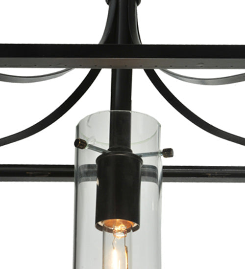 Meyda Lighting Kitzi 16" Oil Rubbed Bronze Pendant Light With Clear Cylinder Shade Glass
