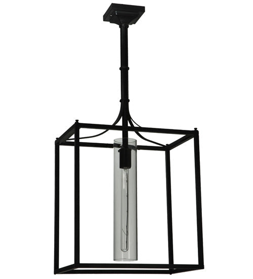 Meyda Lighting Kitzi 16" Oil Rubbed Bronze Pendant Light With Clear Cylinder Shade Glass