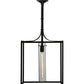 Meyda Lighting Kitzi 16" Oil Rubbed Bronze Pendant Light With Clear Cylinder Shade Glass