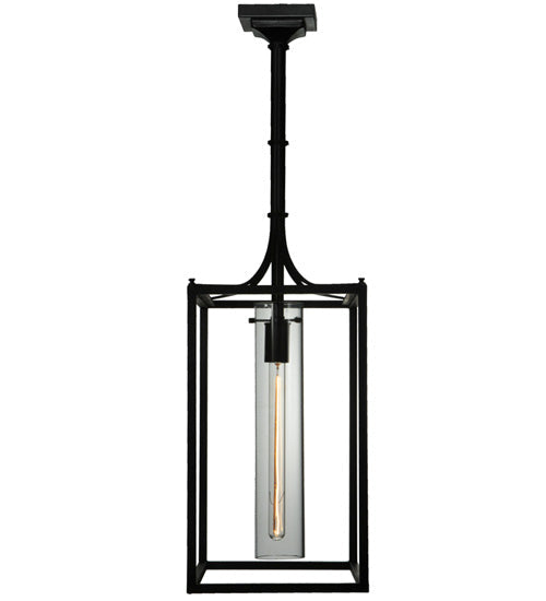 Meyda Lighting Kitzi 16" Oil Rubbed Bronze Pendant Light With Clear Cylinder Shade Glass