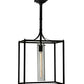Meyda Lighting Kitzi 16" Oil Rubbed Bronze Pendant Light With Clear Cylinder Shade Glass