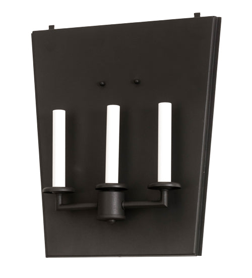 Meyda Lighting Kitzi 17" 3-Light Wrought Iron Tapered Wall Sconce With Clear Seeded Shade Glass