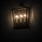 Meyda Lighting Kitzi 17" 3-Light Wrought Iron Tapered Wall Sconce With Clear Seeded Shade Glass
