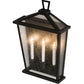 Meyda Lighting Kitzi 17" 3-Light Wrought Iron Tapered Wall Sconce With Clear Seeded Shade Glass
